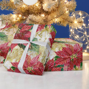 Papier Cadeau Holiday Poinsettia