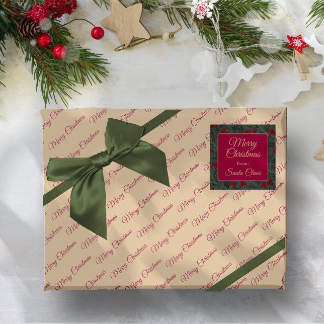 Papier Cadeau Holly Berries Christmas (Créateur téléchargé)