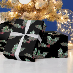 Papier Cadeau Holly Holiday Festive Chic