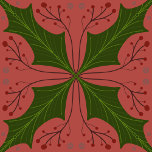 Papier Cadeau Holly Jolly Christmas<br><div class="desc">Unique motif de houx et de baies pour l'habillage de cadeau de Noël sophistiqué.</div>