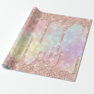 Papier Cadeau Holographe de l'étincelle de l'étincelle dorée 