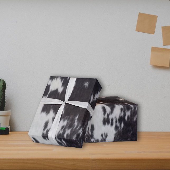Papier Cadeau Holstein Vache Faux Cuir Caché naturel (Créateur téléchargé)