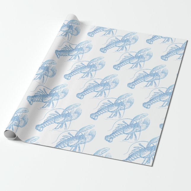 Papier Cadeau Homard bleu (Déroulé)