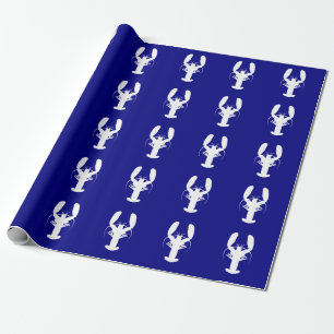 Papier Cadeau Homard bleu et blanc de la Marine