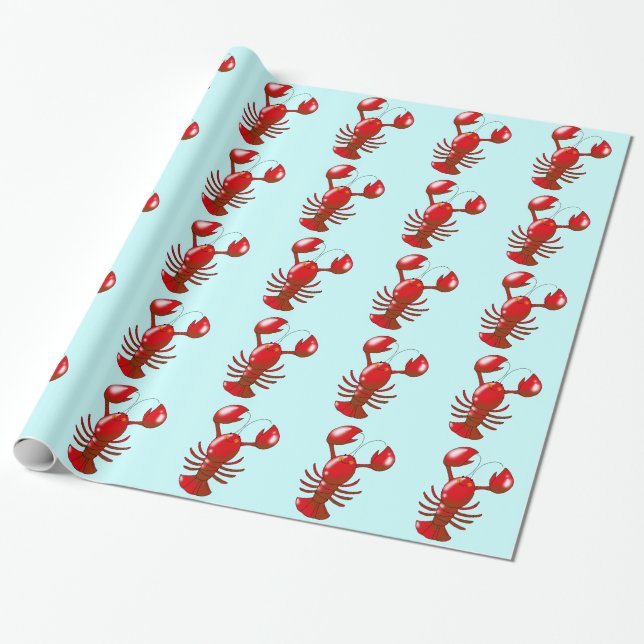Papier Cadeau homard de rouge de bande dessinée (Déroulé)