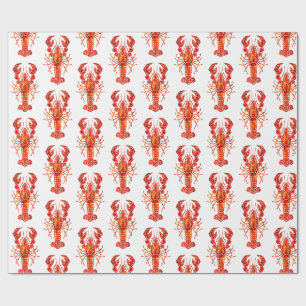 Papier Cadeau Homard polygonal rouge