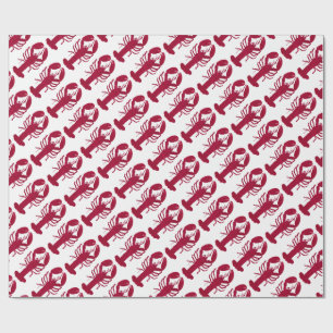 Papier Cadeau Homard rouge nautique