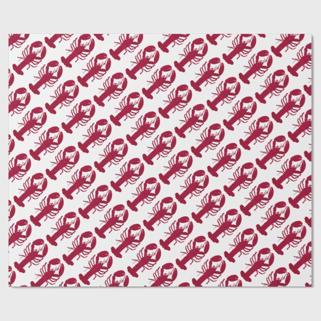 Papier Cadeau Homard rouge nautique (Plat)