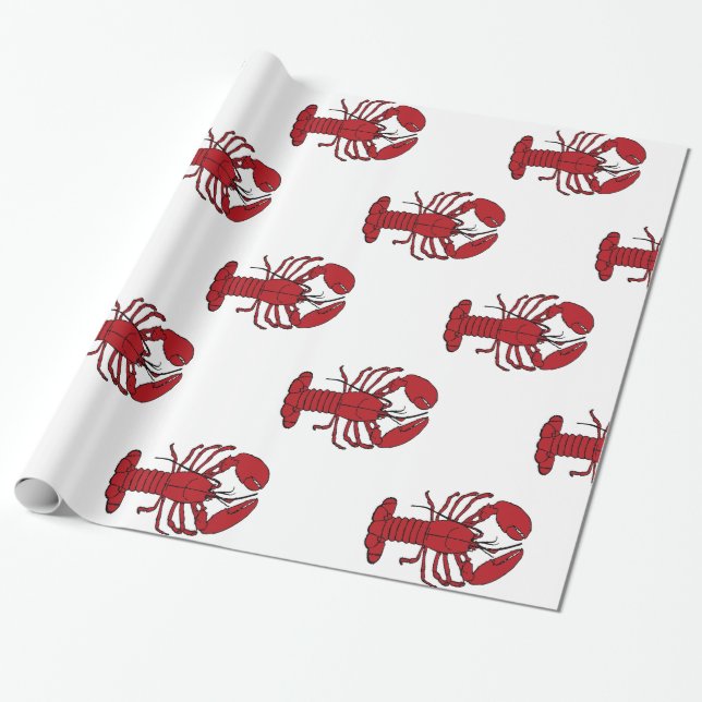 Papier Cadeau Homard rouge Thunder_Cove du Maine (Déroulé)
