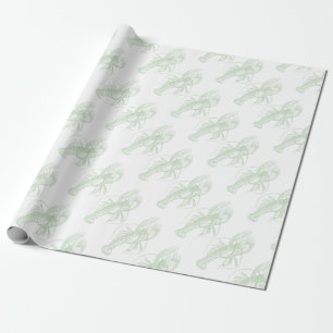 Papier Cadeau Homard vert Sage