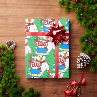 Papier Cadeau Homme de neige, Texas,