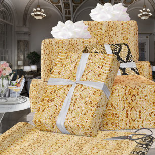Papier Cadeau Honey Gold Blond Cobra Snakeskin