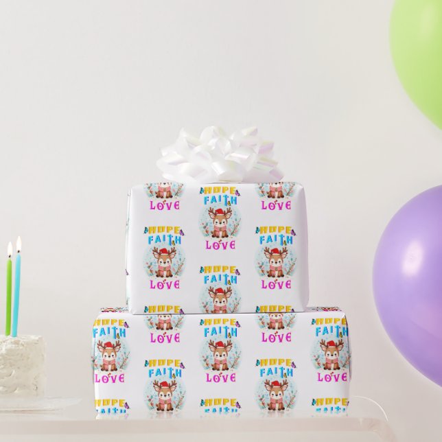 Papier Cadeau Hope Faith Love (Cadeaux de fête)