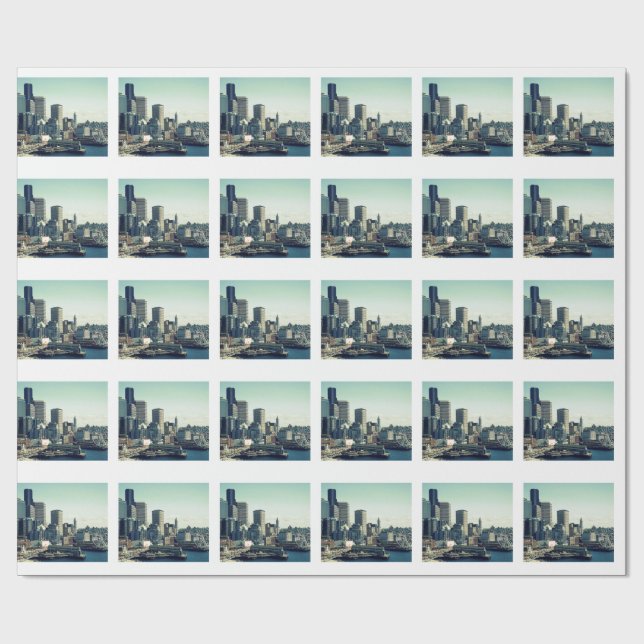 Papier Cadeau Horizon de Seattle (Plat)