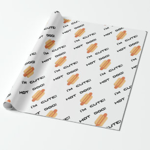 Papier Cadeau Hot Dog Je suis mignon