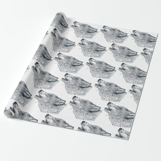Papier Cadeau Howling Wolf (Déroulé)