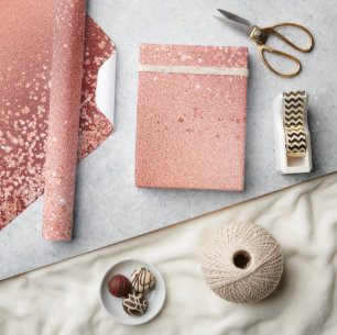 Papier Cadeau Huile Rose Simulée Et Texture Parties scintillant