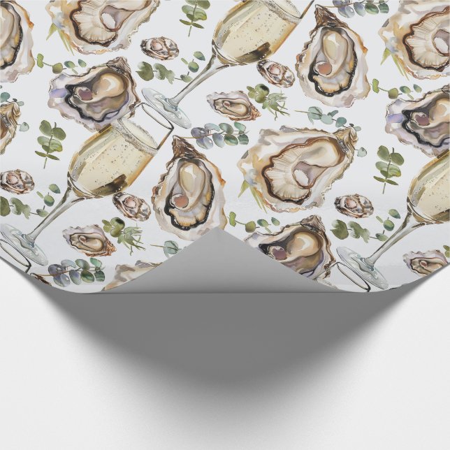 Papier Cadeau Huîtres et champagne (Coin)