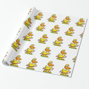 Papier Cadeau Hula hoop de canard drôle Choisir la couleur de