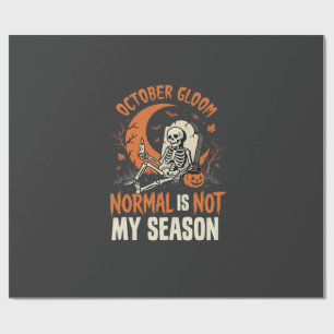 Papier Cadeau Humeur de squelette d'humour noir d'Halloween