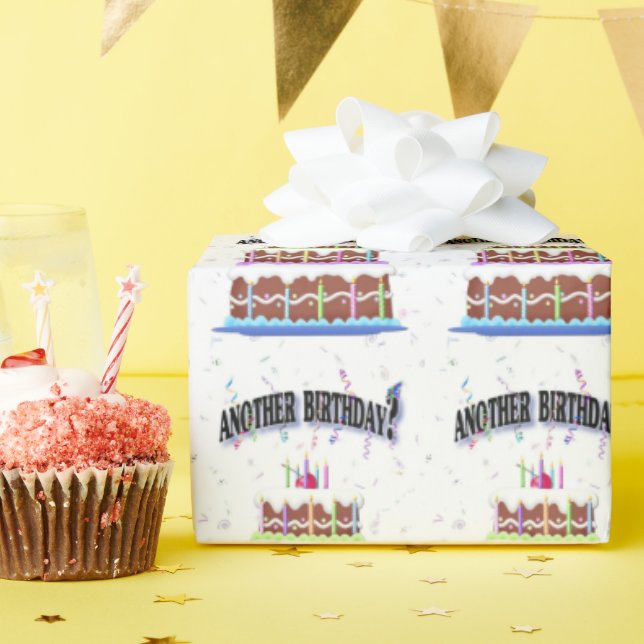 Papier Cadeau humour de gâteau d'anniversaire (Fête d'anniversaire)