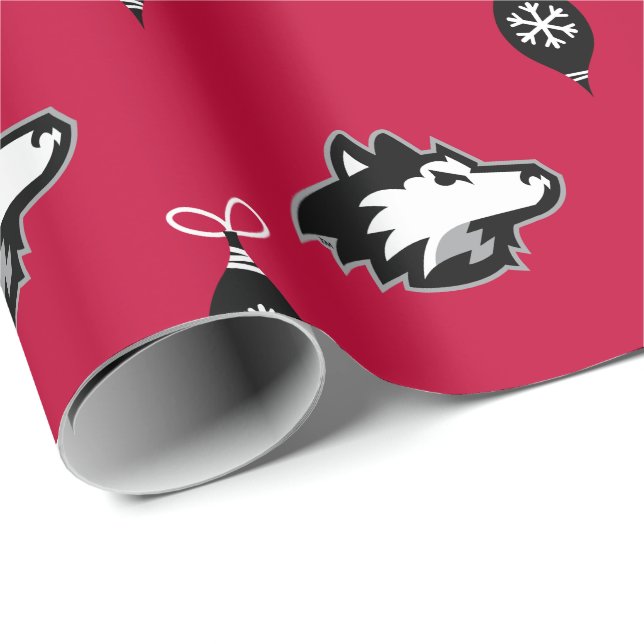 Papier Cadeau Huskies du nord de l'Illinois | Noël (Coin rond)