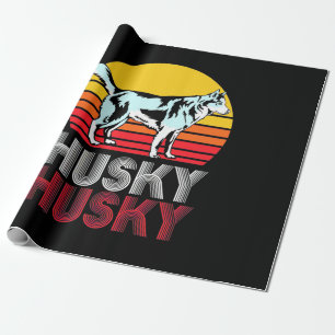 Papier Cadeau Husky Siberian Retro Vintage