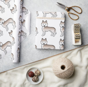 Papier Cadeau Husky sibérien rouge clair Motif de chien mignon