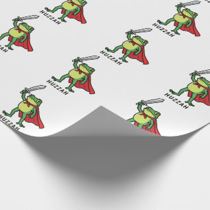Papier Cadeau Huzzah Frog Chevalier Drôle Citation mème épée
