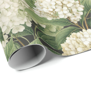 Papier Cadeau Hydrangea aquarelle florale Boho rétro fleurs
