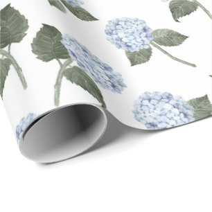 Papier Cadeau Hydrangea Bleue Fleurie