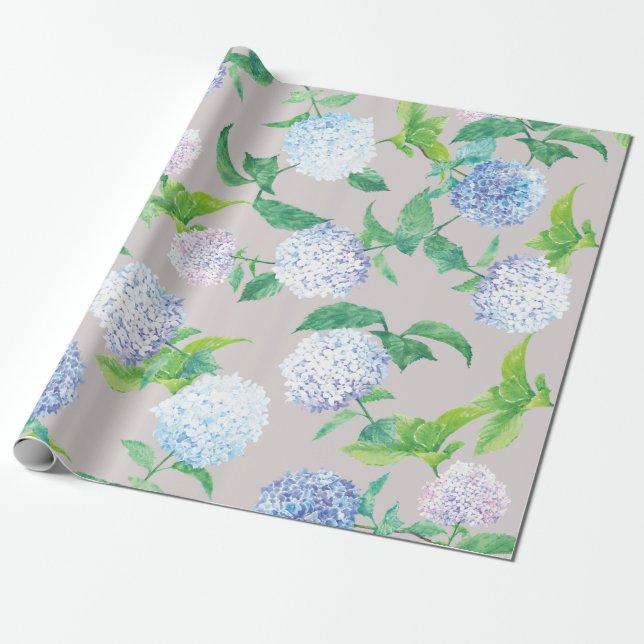 Papier Cadeau Hydrangea Elégant design de Pâques (Déroulé)