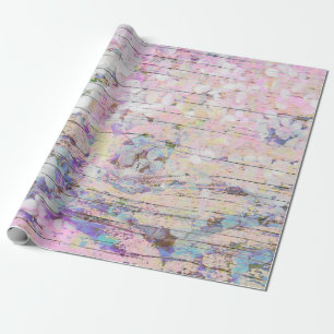 Papier Cadeau Hydrangea Floral Pink Country Vintage Russe