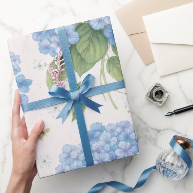 Papier Cadeau Hydrangea Floral Wrapping Paper | Elegant Garden  (Cadeaux)