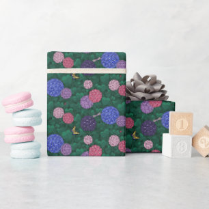 Papier Cadeau Hydrangea Papillon Ensoleillé Jardinière Étain Pet