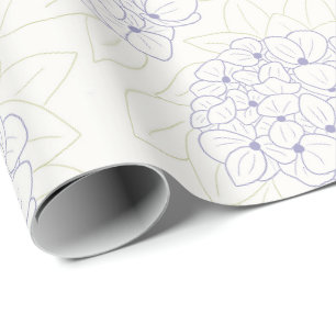 Papier Cadeau Hydrangeas violettes en contour