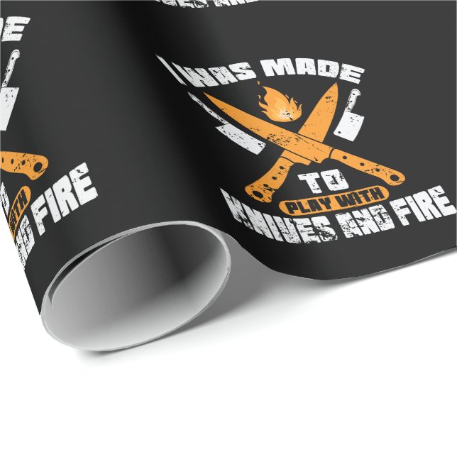 Papier Cadeau I Ce que Made to Play With Knives and Fire Cuisine (Coin rond)