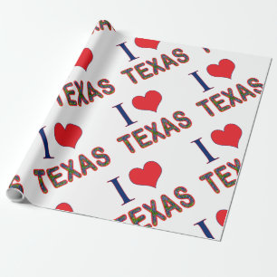 Papier Cadeau I (Coeur) Love Texas Bluebonnet