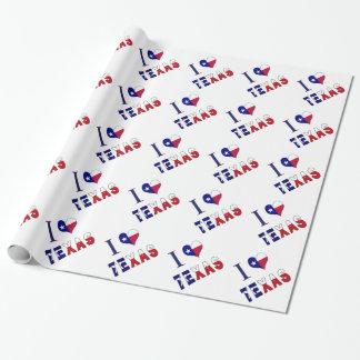 Papier Cadeau I (Coeur) Love Texas Flag