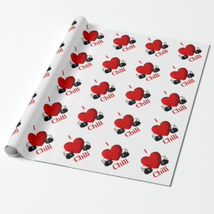 Papier Cadeau I Heart Chili