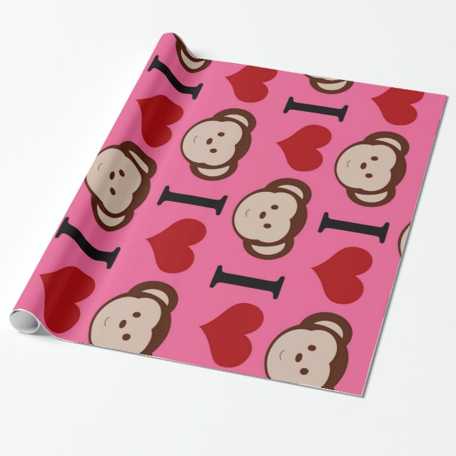 Papier Cadeau I Heart Monkeys Pink.jpg (Déroulé)