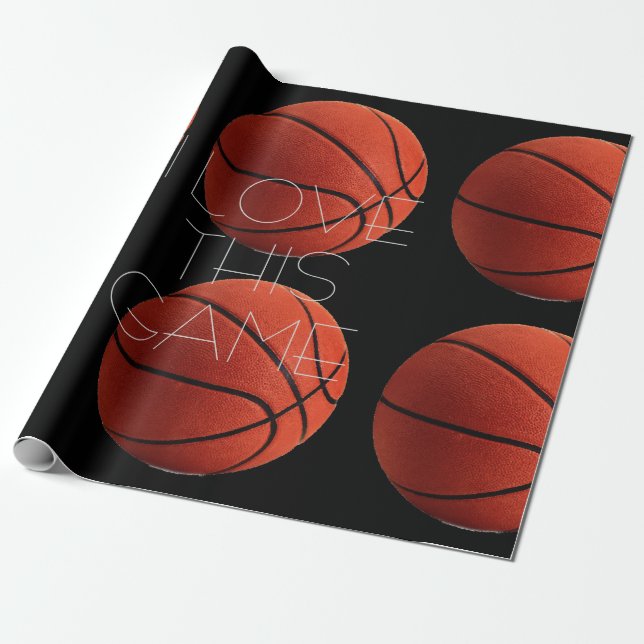 Papier Cadeau I Love Basketball Close Up (Déroulé)