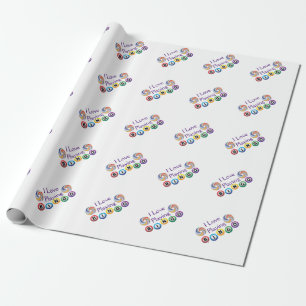 Papier Cadeau I Love Bingo n Swirls Wrapping Paper