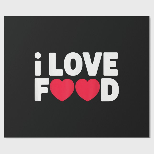 Papier Cadeau I Love Food Funny Foodie Cadeau pour hommes (Plat)