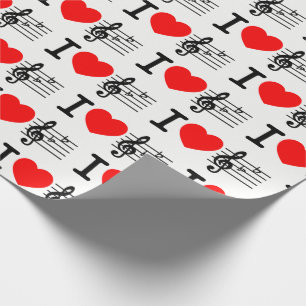 Papier Cadeau I Love Music