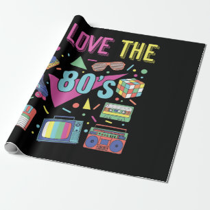 Papier Cadeau I Love The 80s Clothes for Women and Men Party