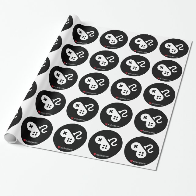 Papier Cadeau I Love Vidéo Games (Déroulé)