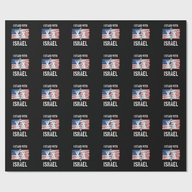 Papier Cadeau i stand with israel (Plat)