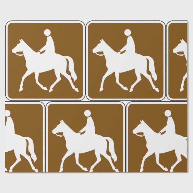 Papier Cadeau Icône de silhouette de cheval de randonnée équestr (Plat)