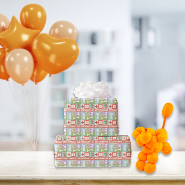 Papier Cadeau Icône de vétérinaire professionnel conçu (Créateur téléchargé)